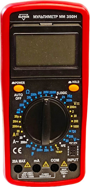 Изображение товара Мультиметр цифровой Elitech ММ 350Н