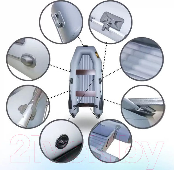 Изображение товара Надувная лодка Муссон 2800 НД (серый)