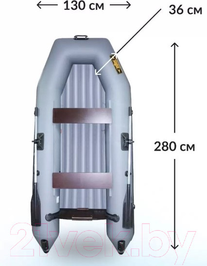 Изображение товара Надувная лодка Муссон 2800 НД (серый)