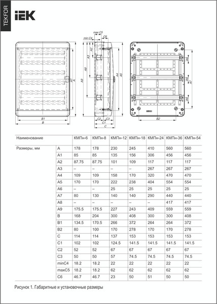 Изображение товара Бокс пластиковый IEK TF5-KP73-N-36-65-K03-K03