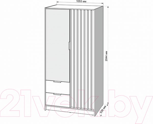 Изображение товара Шкаф Mebel-Ars Нелли (дуб крафт золотой/черный)
