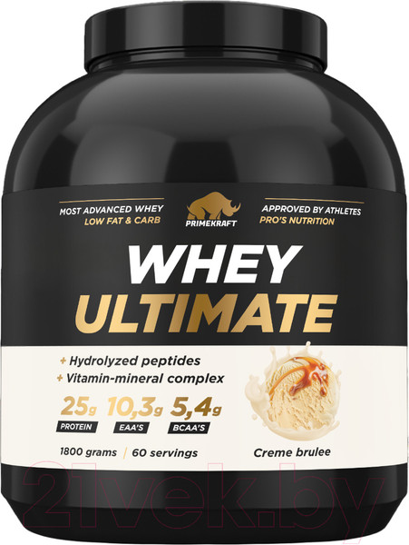Изображение товара Протеин Prime Kraft Whey Ultimate Крем-брюле (1.8кг)