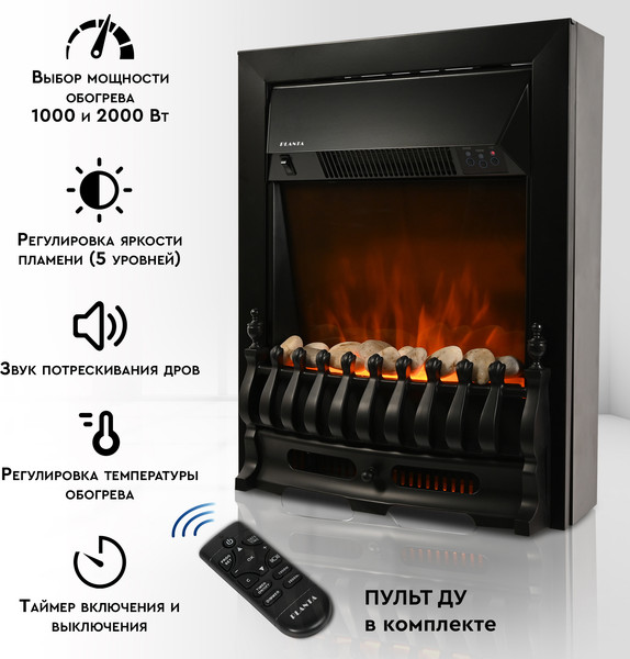 Изображение товара Электрокамин PLANTA PFP-FS400 (черный)