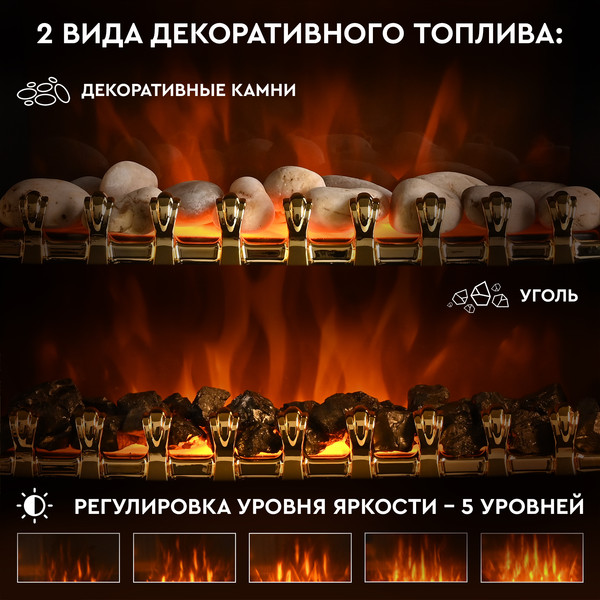 Изображение товара Электрокамин PLANTA PFP-FS400 (золото)