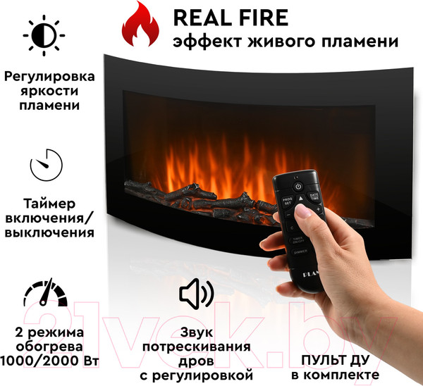 Изображение товара Электрокамин PLANTA PFP-WM090CURV