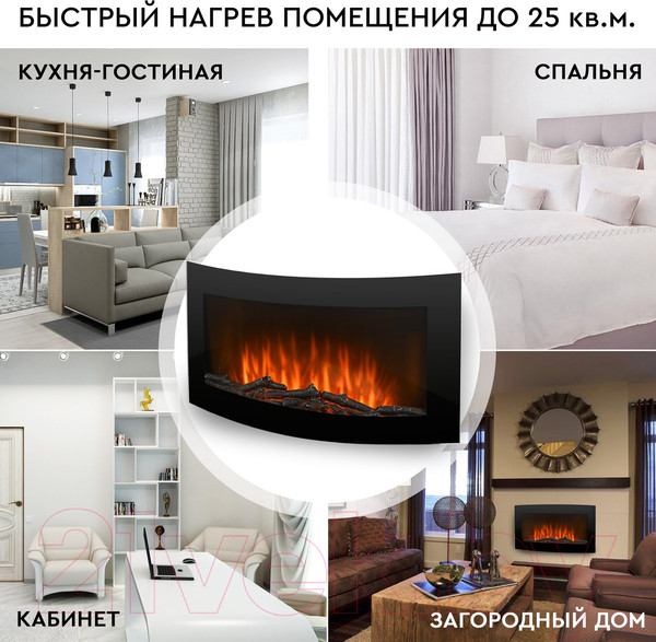 Изображение товара Электрокамин PLANTA PFP-WM090CURV