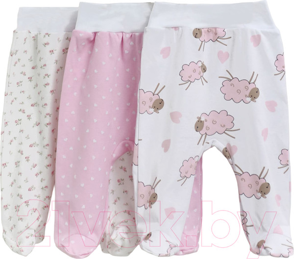 Изображение товара Набор ползунков Rant Funny Basic / 3390 (Rose, р.62, 3шт)