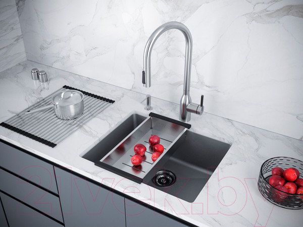 Изображение товара Мойка кухонная Paulmark Lumi LU55-GRM