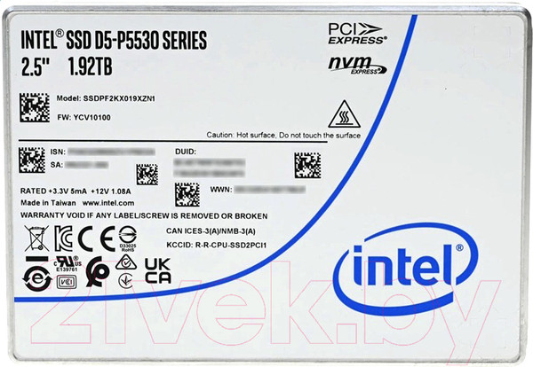 Изображение товара SSD диск Intel D5-P5530 960GB (SSDPF2KX960HZN1)