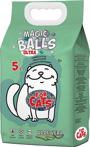Изображение товара Наполнитель для туалета For Cats Magic Balls Ultra комкующийся с ароматом алоэ вера / TUZ910 (5л)