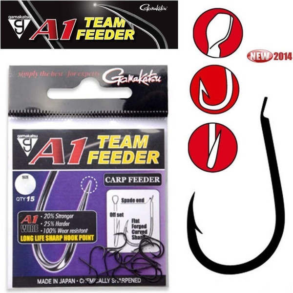 Изображение товара Набор крючков рыболовных Gamakatsu A1 Team Feeder Hooks Carp Feeder 14 / 185078-014 (15шт)