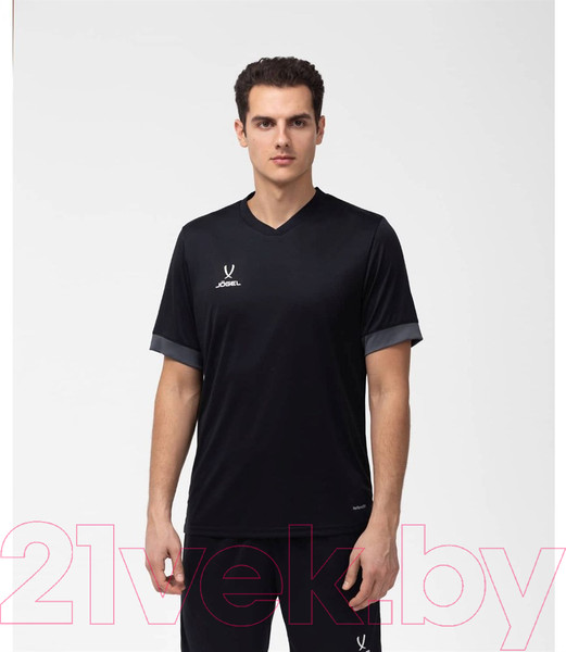 Изображение товара Футболка игровая футбольная Jogel Division PerFormDRY Union Jersey (XL, черный/темно-серый/белый)
