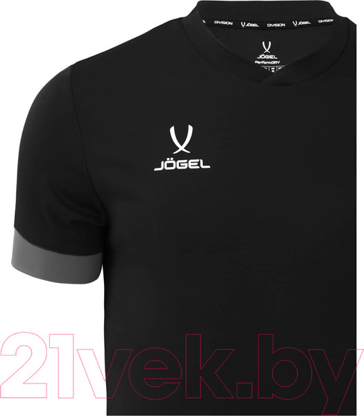Изображение товара Футболка игровая футбольная Jogel Division PerFormDRY Union Jersey (XL, черный/темно-серый/белый)