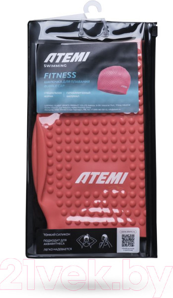 Изображение товара Шапочка для плавания Atemi bubble cap Bright / FBC1R (красный)