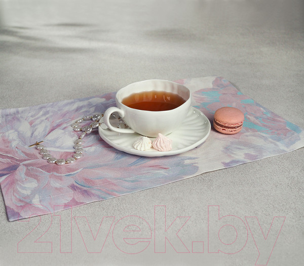 Изображение товара Чашка с блюдцем Stenova Home Lotus 61411131 (белый)