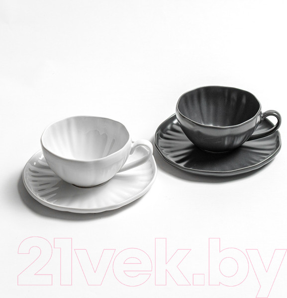 Изображение товара Чашка с блюдцем Stenova Home Lotus 61411131 (белый)