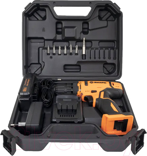 Изображение товара Аккумуляторная дрель-шуруповерт Вихрь ДА-К16/2А (900/72/14/58)