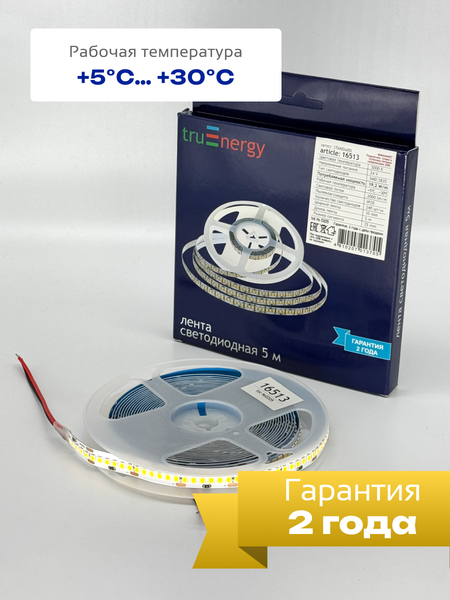 Изображение товара Светодиодная лента Truenergy 24V-240D 19.2W/m 3000K IP20 / 16513 (5м)
