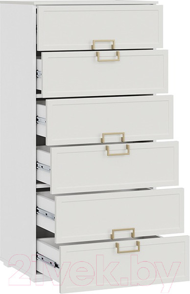 Изображение товара Комод ТриЯ Стелла (белый холст/белый жемчуг)