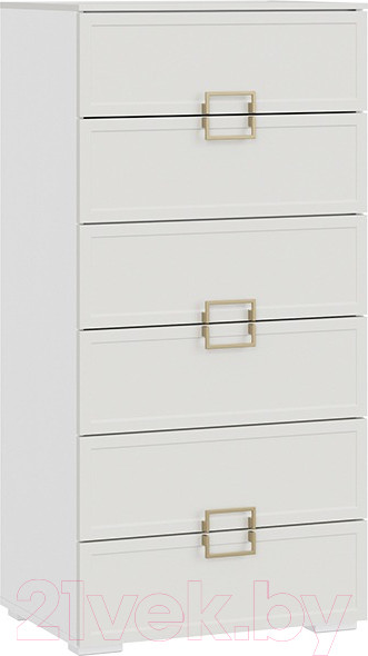 Изображение товара Комод ТриЯ Стелла (белый холст/белый жемчуг)