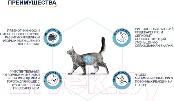 Изображение товара Сухой корм для кошек Advance VetDiet Gastro Sensitive с индейкой (400г)