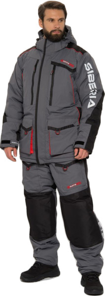 Изображение товара Костюм для охоты и рыбалки Huntsman Siberia -45°C (р.64-66/182-188, серый/черный)