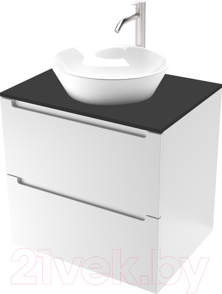 Изображение товара Тумба под умывальник ЗОВ Дион 60 / D60LWP0M9003MKV5-LDSPG (антрацит/белый матовый)