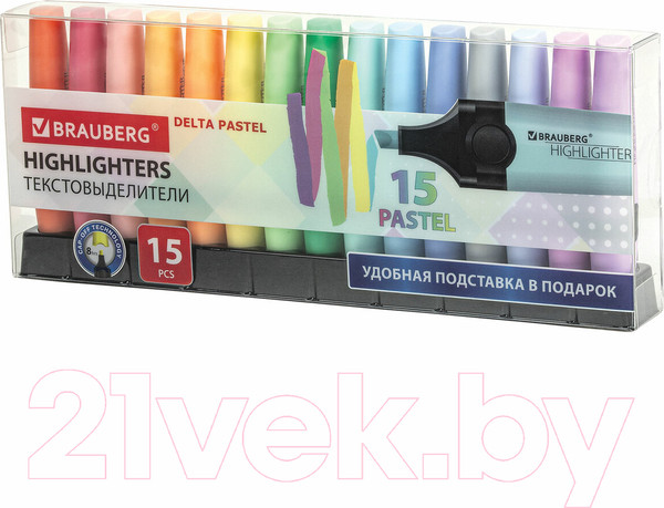 Изображение товара Набор маркеров Brauberg Delta Pastel / 152507 (15цв)