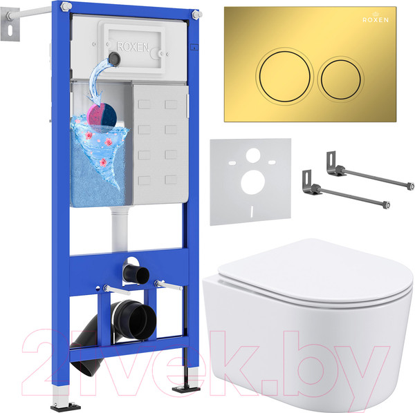 Изображение товара Унитаз подвесной с инсталляцией Roxen StounFix Dual Fresh 968026