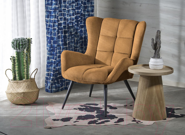 Изображение товара Кресло мягкое Halmar Byron (горчичный/черный)