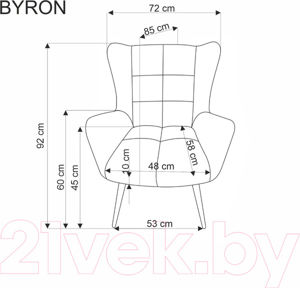 Изображение товара Кресло мягкое Halmar Byron (горчичный/черный)