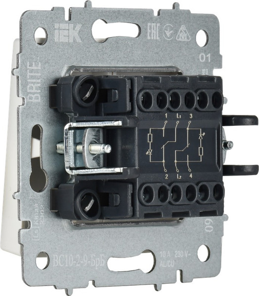 Изображение товара Выключатель IEK Brite BR-V20-2-10-K01 (белый)