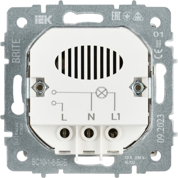 Изображение товара Выключатель IEK Brite BR-V11-0-10-K01 (белый)