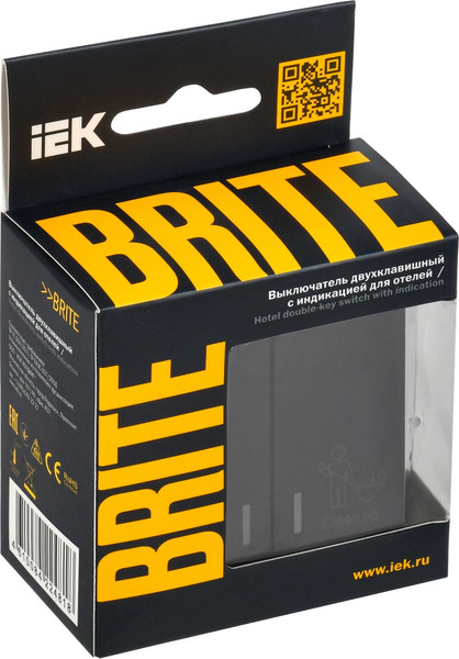 Изображение товара Выключатель IEK Brite BR-V20-2-10-K02 (черный)