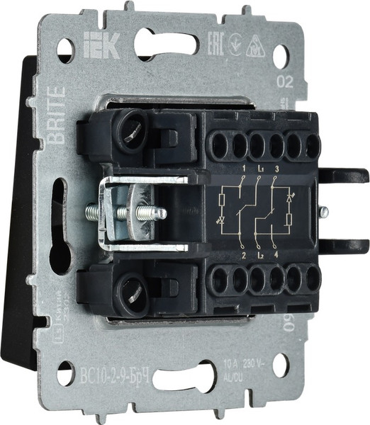 Изображение товара Выключатель IEK Brite BR-V20-2-10-K02 (черный)