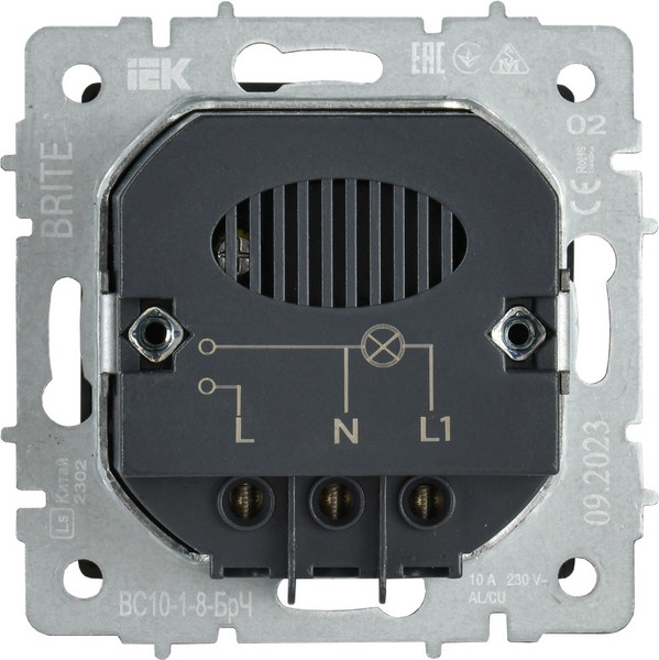 Изображение товара Выключатель IEK Brite BR-V11-0-10-K02 (черный)