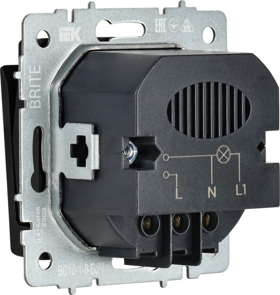 Изображение товара Выключатель IEK Brite BR-V11-0-10-K02 (черный)