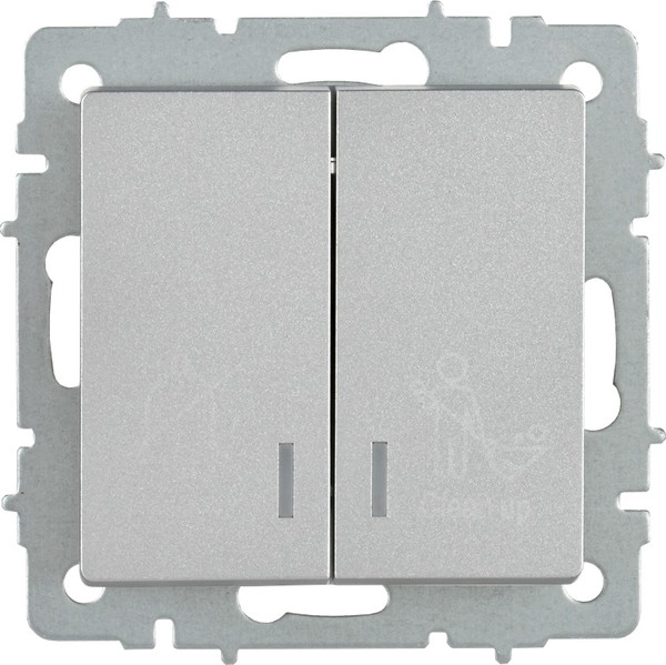 Изображение товара Выключатель IEK Brite BR-V20-2-10-K47 (алюминий)