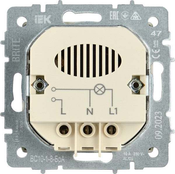 Изображение товара Выключатель IEK Brite BR-V11-0-10-K47 (алюминий)