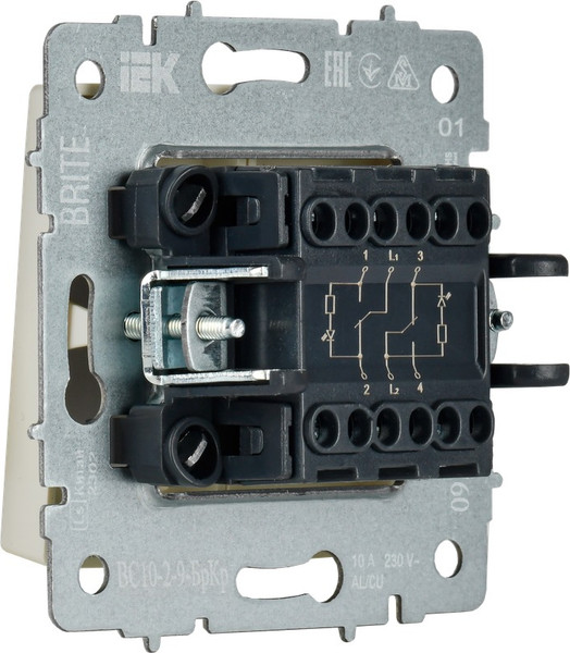 Изображение товара Выключатель IEK Brite BR-V20-2-10-K10 (бежевый)