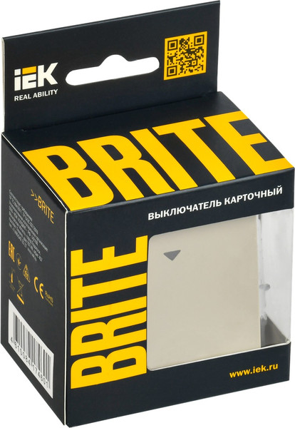 Изображение товара Выключатель IEK Brite BR-V11-0-10-K10 (бежевый)
