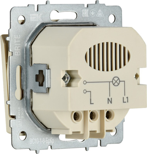 Изображение товара Выключатель IEK Brite BR-V11-0-10-K10 (бежевый)