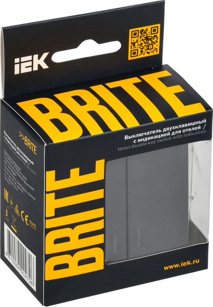 Изображение товара Выключатель IEK Brite BR-V20-2-10-K53 (графит)