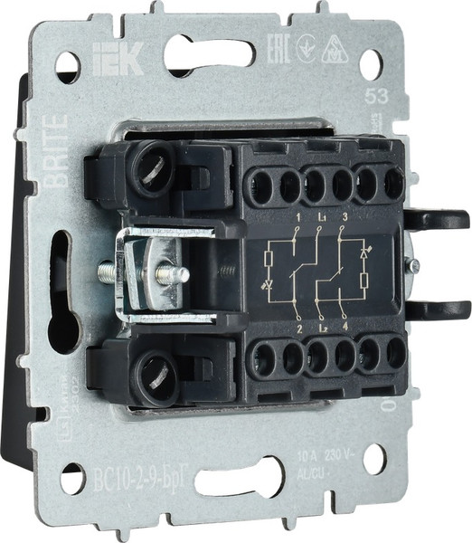 Изображение товара Выключатель IEK Brite BR-V20-2-10-K53 (графит)
