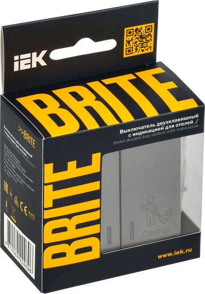 Изображение товара Выключатель IEK Brite BR-V20-2-10-K46 (сталь)