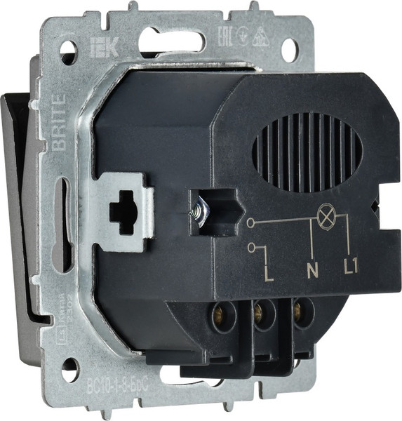 Изображение товара Выключатель IEK Brite BR-V11-0-10-K46 (сталь)