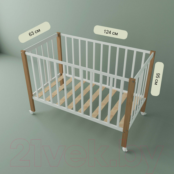 Изображение товара Детская кроватка СКВ 3190111-6 (белый бук)