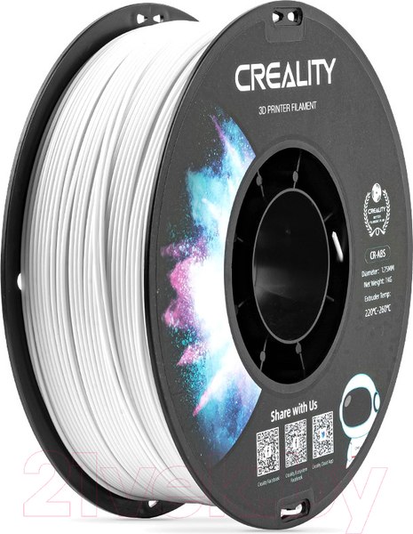 Изображение товара Пластик для 3D-печати Creality CR-ABS 1.75мм / 3301020031 (1кг, белый)