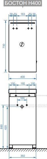 Изображение товара Тумба под умывальник Belux Бостон Н 40 (1, белый глянец)