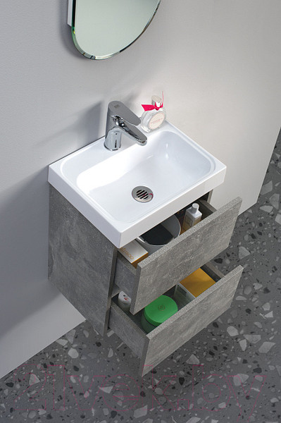 Изображение товара Тумба под умывальник Belux Бостон НП 40-02 (31, бетон чикаго/светло-серый)